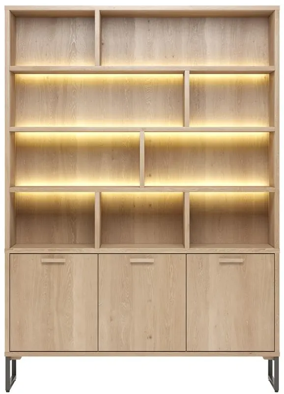 Henders & Hazel Castello buffet 150 cm - 3-deuren + 9-niches (+ LED) Naturel Kast