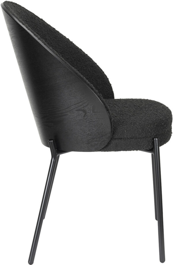 Eetkamerstoel Rodin Bouclé Black Dutchbone Eetkamerstoel ZVR1000131