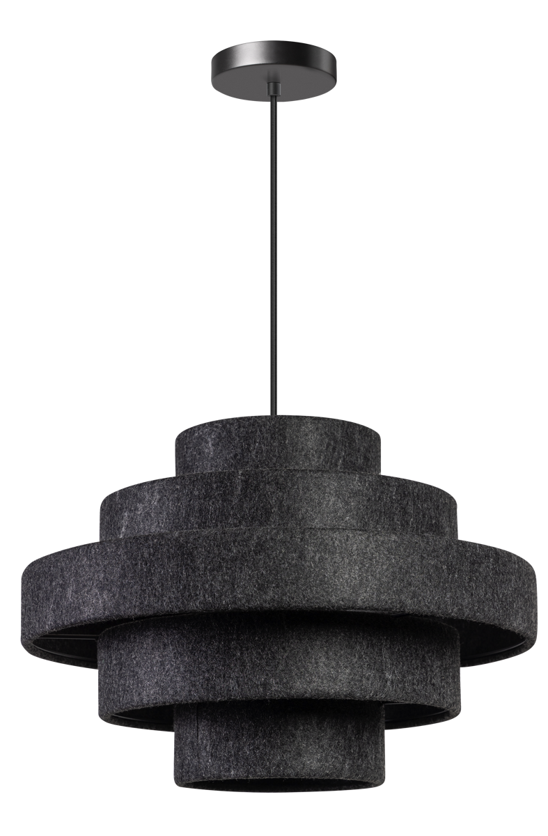 ETH Jones Hanglamp E27 5 X Stof Ring Kleur Antraciet Grijs ETH verlichting Hanglamp 05-HL4397-93