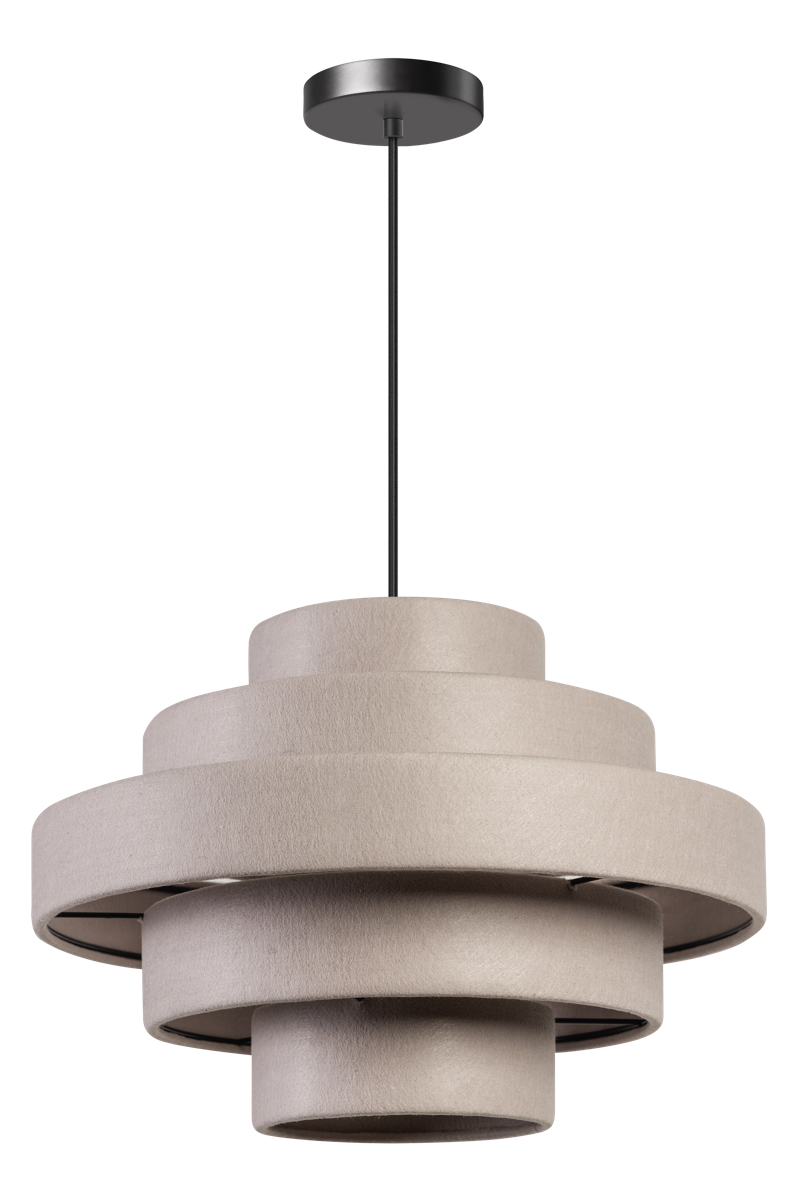 ETH Jones Hanglamp E27 5 X Stof Ring Kleur Creme/zand ETH verlichting Hanglamp 05-HL4397-59