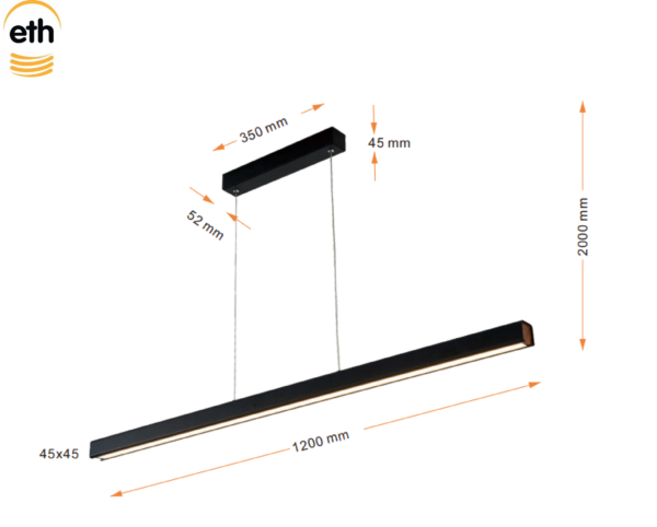 ETH Lyne Hanglamp Balk 1200mm ETH verlichting Hanglamp 05-HL4011-30