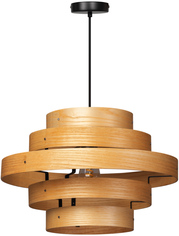 ETH Oaknut Hanglamp 1x E27 5 Rings Hout ETH verlichting Hanglamp 05-HL4452-72