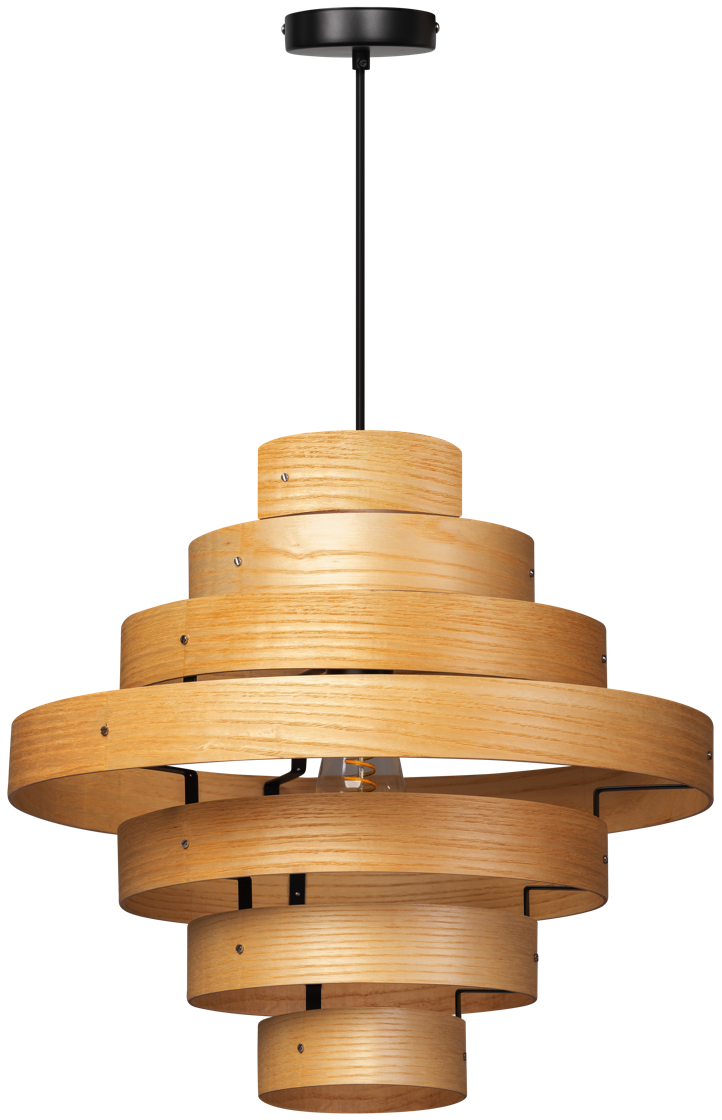 ETH Oaknut Hanglamp 1x E27 7 Rings Hout ETH verlichting Hanglamp 05-HL4453-72