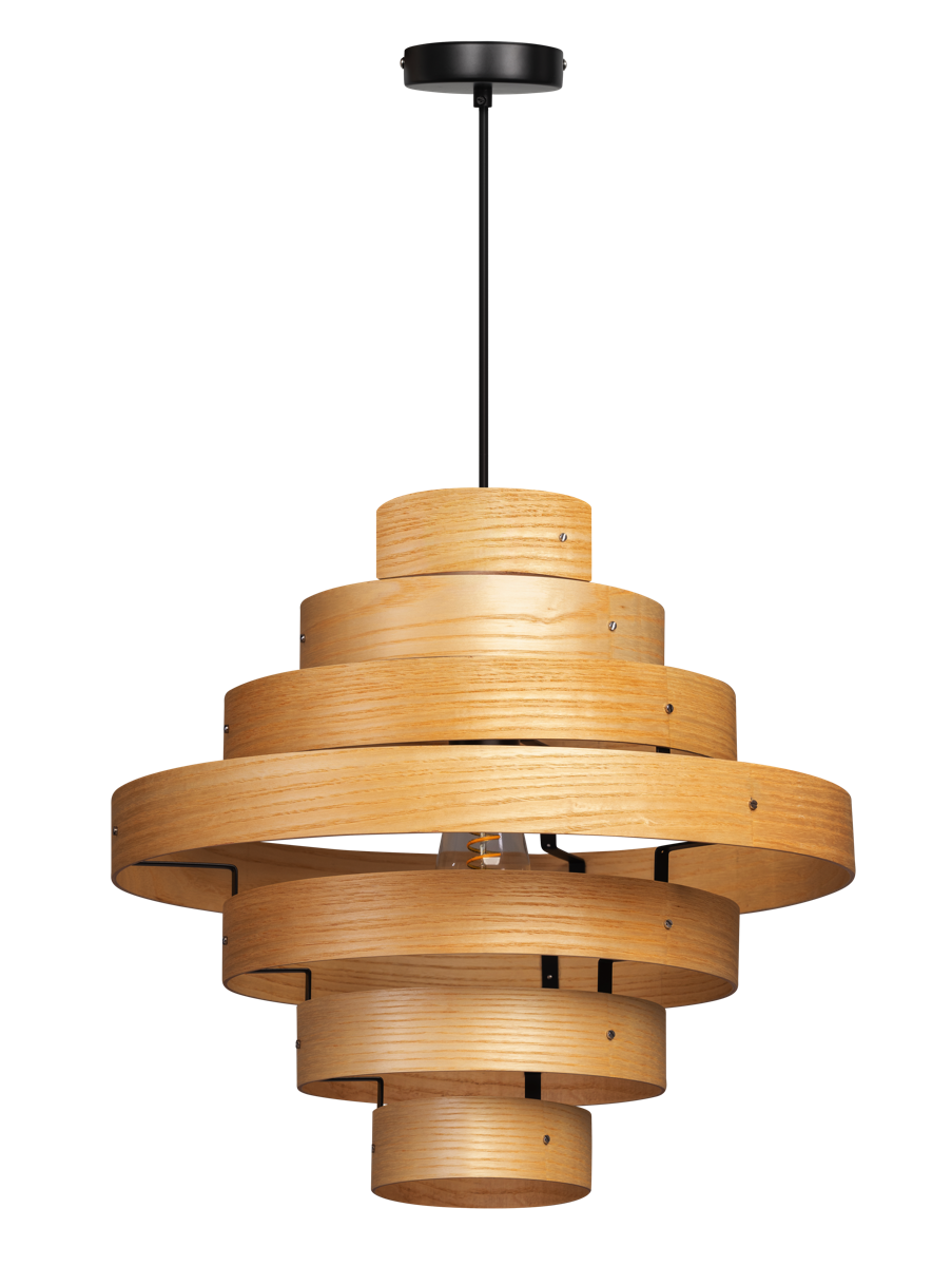 ETH Oaknut Hanglamp 1x E27 7 Rings Hout ETH verlichting Hanglamp 05-HL4453-72