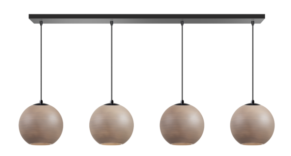 ETH Orb Saturn Balk Hanglamp 4x E27 Taupe/grijs Glas 25cm / Zwart ETH verlichting Hanglamp 05-HL4267-3095