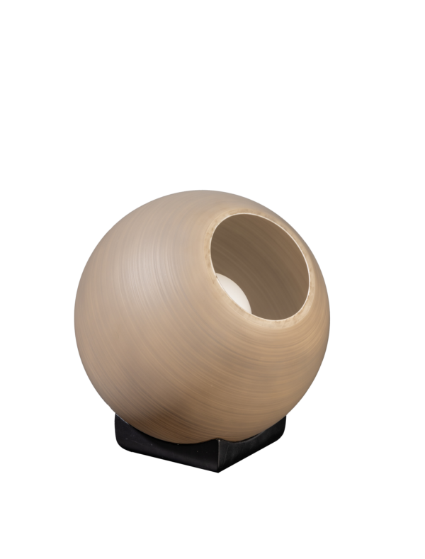 ETH Orb Saturn Tafellamp 1x E27 Taupe/grijs Glas 25cm / Zwart ETH verlichting Tafellamp 05-TL3362-3095