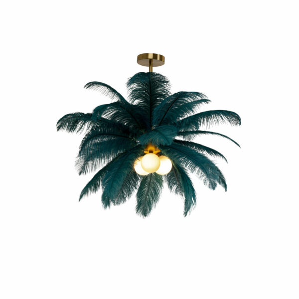 Hanglamp Feather Palm Green Ø60cm Kare Design Hanglamp 57502