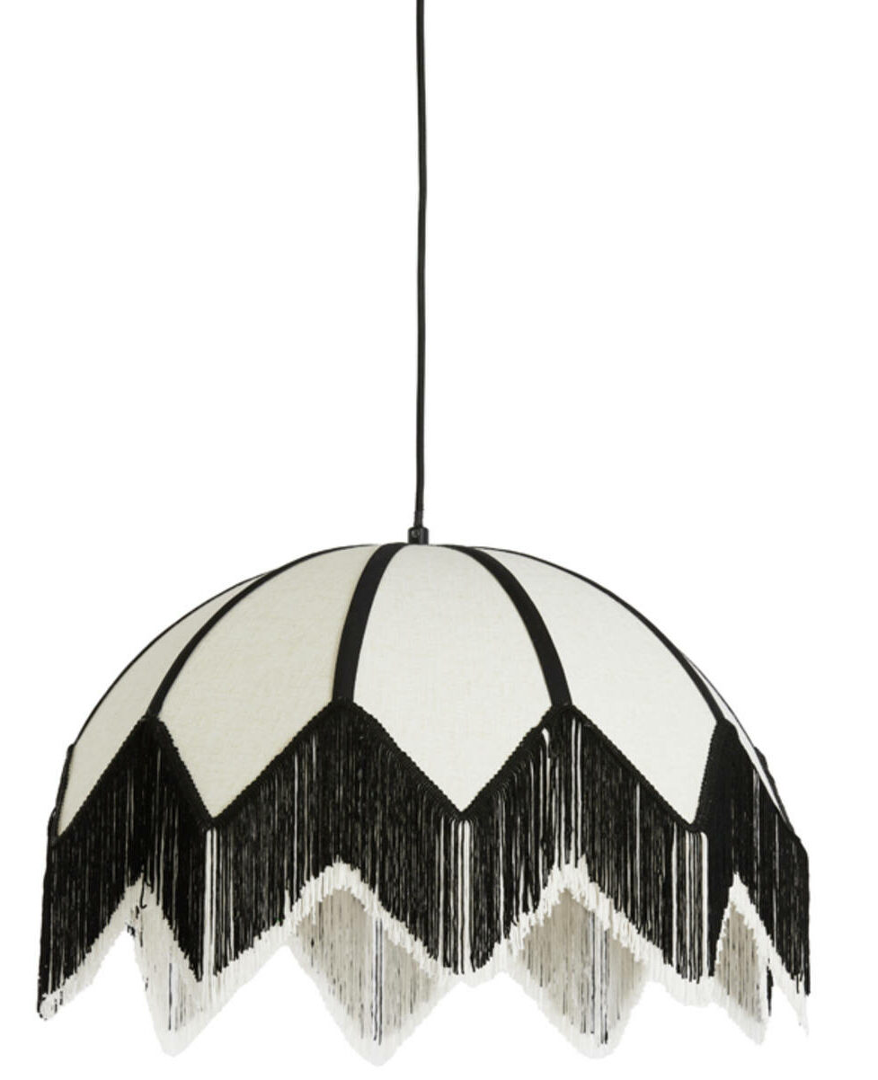 Hanglamp Sulina - Linnen Wit+zwart Light & Living Hanglamp 2987306