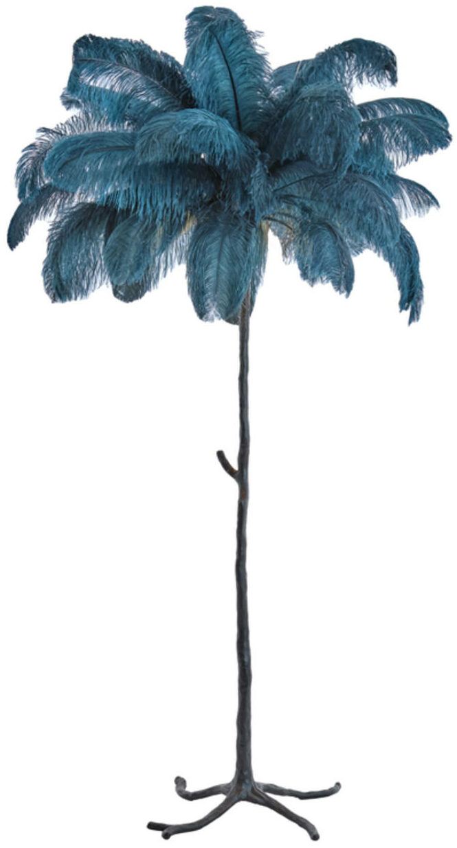 Vloerlamp Feather - Zwart+blauw Light & Living Vloerlamp 1860772