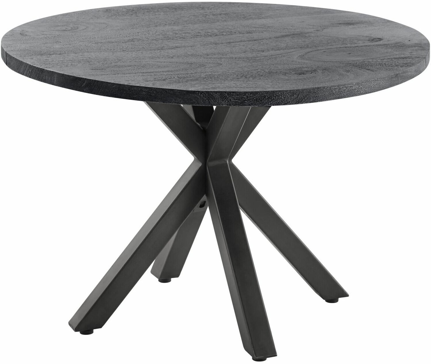 Pronto Wonen Kindertafel Tratto 70 cm rond mango zwart Bruin|Naturel Bijzettafel