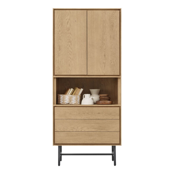 Pronto Wonen Opbergkast Belvio (85 Cm) light oak fineer Bruin Opbergkast