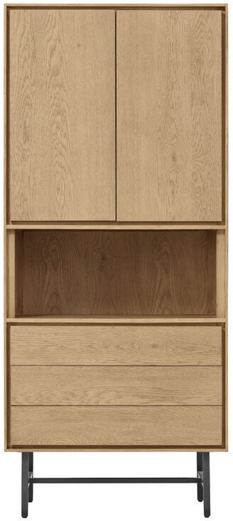 Pronto Wonen Opbergkast Belvio (85 Cm) light oak fineer Bruin Opbergkast