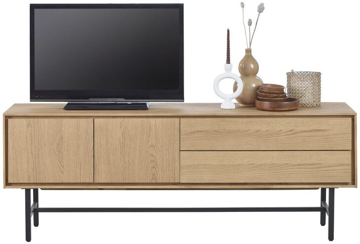 Pronto Wonen TV-meubel Belvio (165 Cm) light oak fineer Bruin Tv-meubel|Tv-dressoir