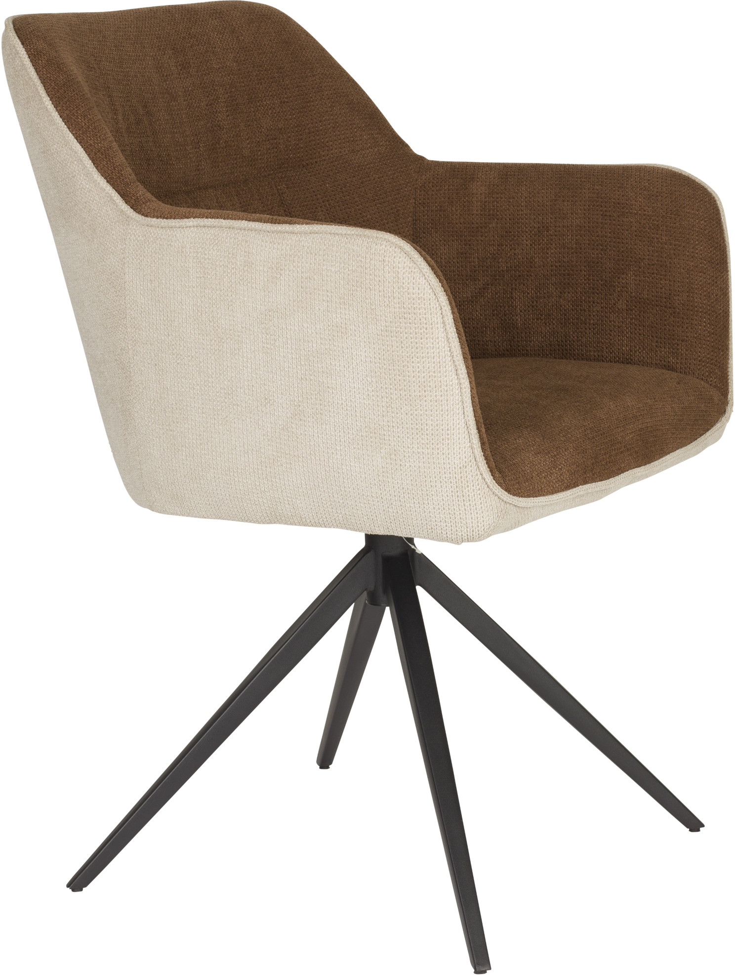 Housecraft Living Daley Eetkamerstoelen Beige/Bruin - Set van 2