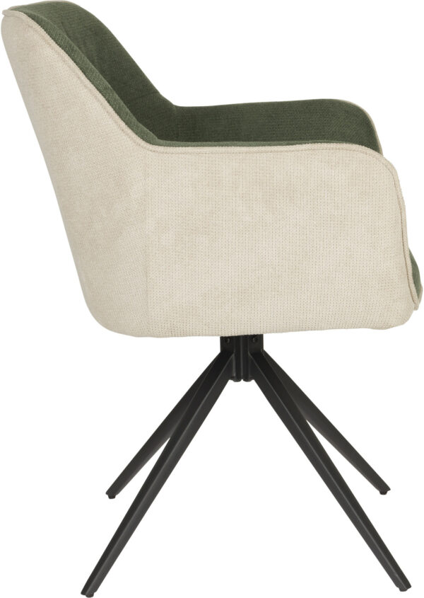 Armstoel Daley Beige/green White Label Living Eetkamerstoel ZVR1200260