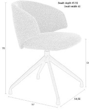 Giga Meubel - Eetkamerstoel Bruin Stof - Zithoogte 51cm - 57x55x78cm - Balado