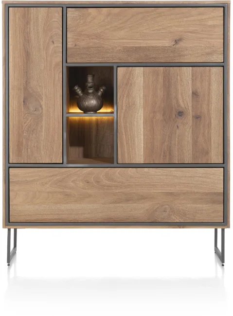 Henders & Hazel Trapani highboard 120 cm - 2-deuren + 3-laden + 1-niche (+ LED) Kast