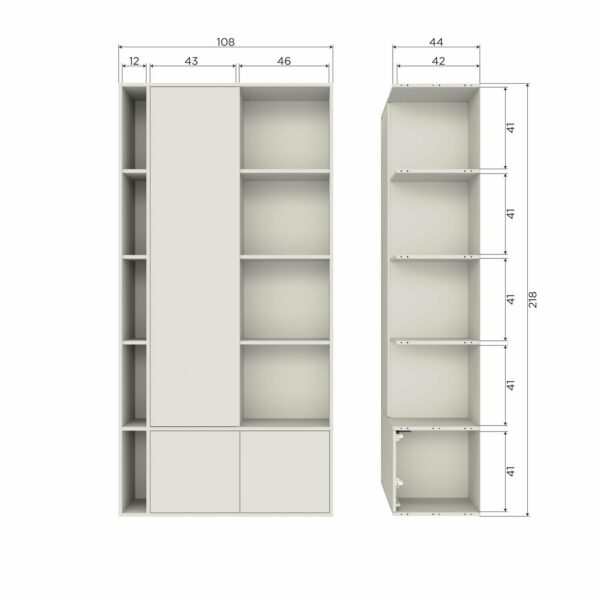 vtwonen Settle down opbergkast 108cm grenen dust Paars Wandkast