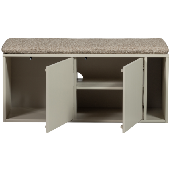 vtwonen Settle down tv meubel/bankje 108cm dust met zitkussen Paars Tv-meubel|Tv-dressoir