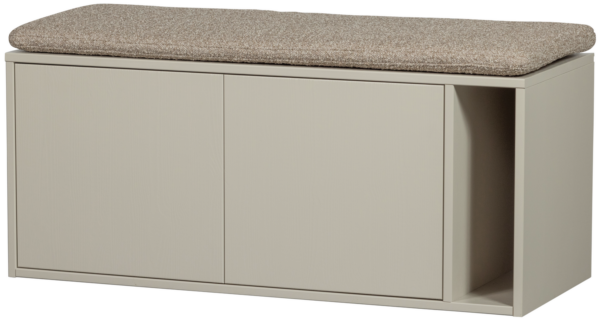 vtwonen Settle down tv meubel/bankje 108cm dust met zitkussen Paars Tv-meubel|Tv-dressoir