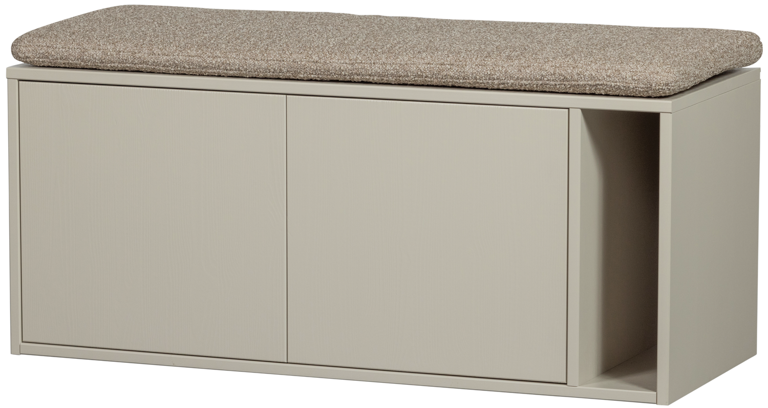 vtwonen Settle down tv meubel/bankje 108cm dust met zitkussen Paars Tv-meubel|Tv-dressoir