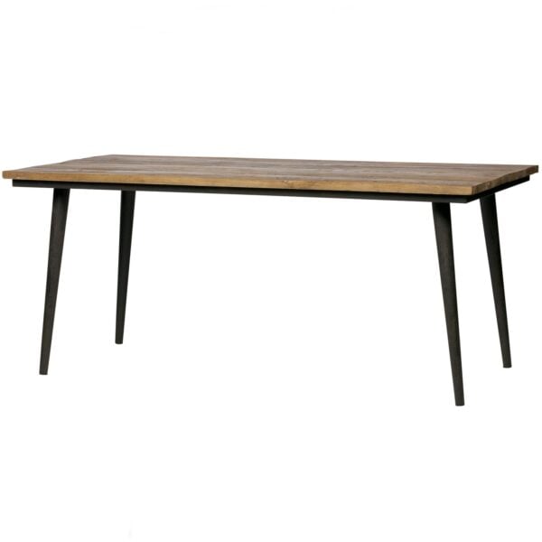 BePureHome Guild tafel naturel met zwart onderstel 180x90cm Zwart Eettafel