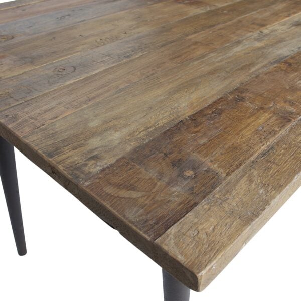 BePureHome Guild tafel naturel met zwart onderstel 180x90cm Zwart Eettafel