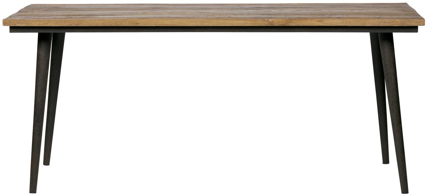 BePureHome Guild tafel naturel met zwart onderstel 180x90cm Zwart Eettafel