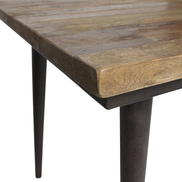 BePureHome Guild tafel naturel met zwart onderstel 220x90cm Zwart Eettafel