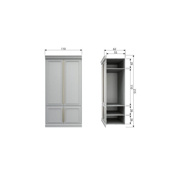 BePureHome Organize kast 62cm grenen mist Wit Linnenkast