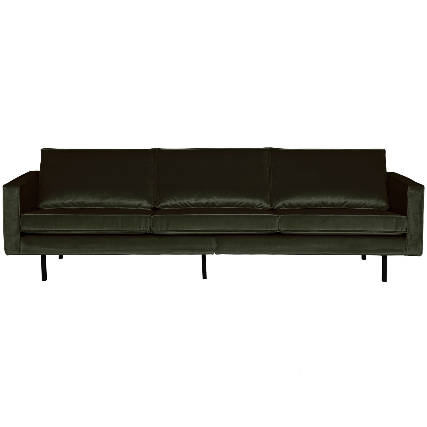 BePureHome Rodeo 3-zitsbank velvet dark green hunter Groen 3-zitsbank