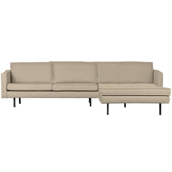 BePureHome Rodeo chaise longue rechts boucle beige Beige Hoekbank