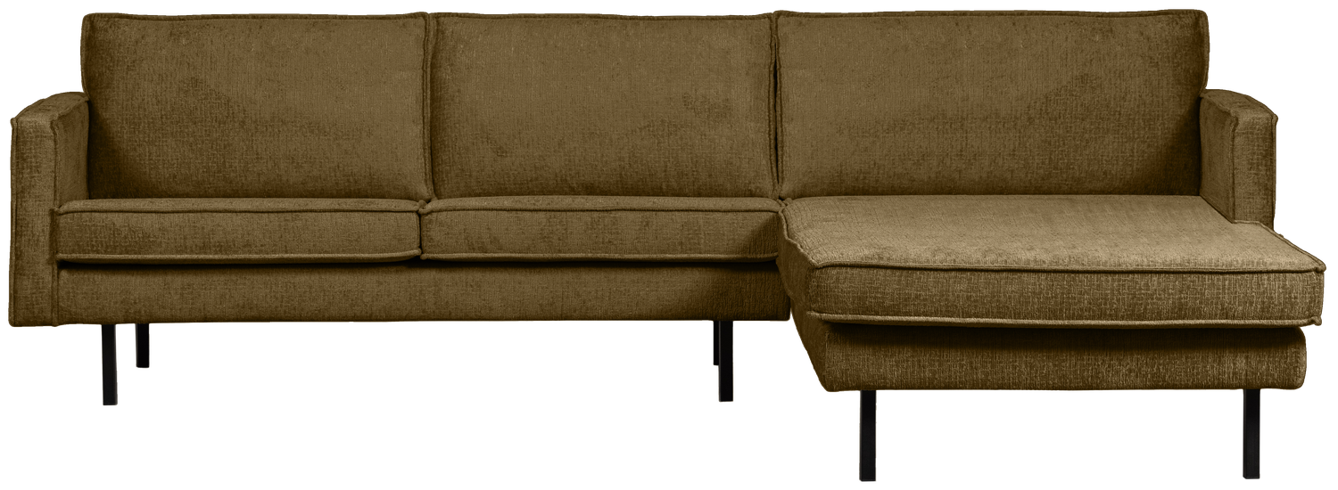 BePureHome Chaise Longue Rechts Rodeo - Velvet - Brass - 85x300x155