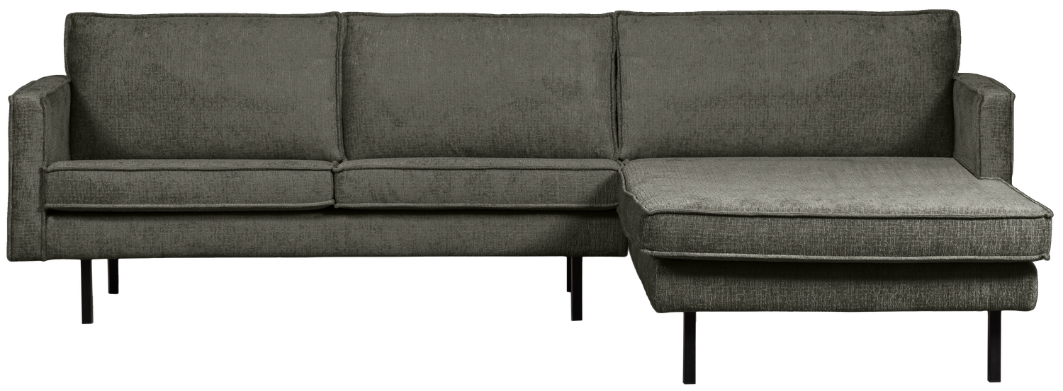 BePureHome Chaise Longue Rechts Rodeo - Velvet - Frost - 85x300x155