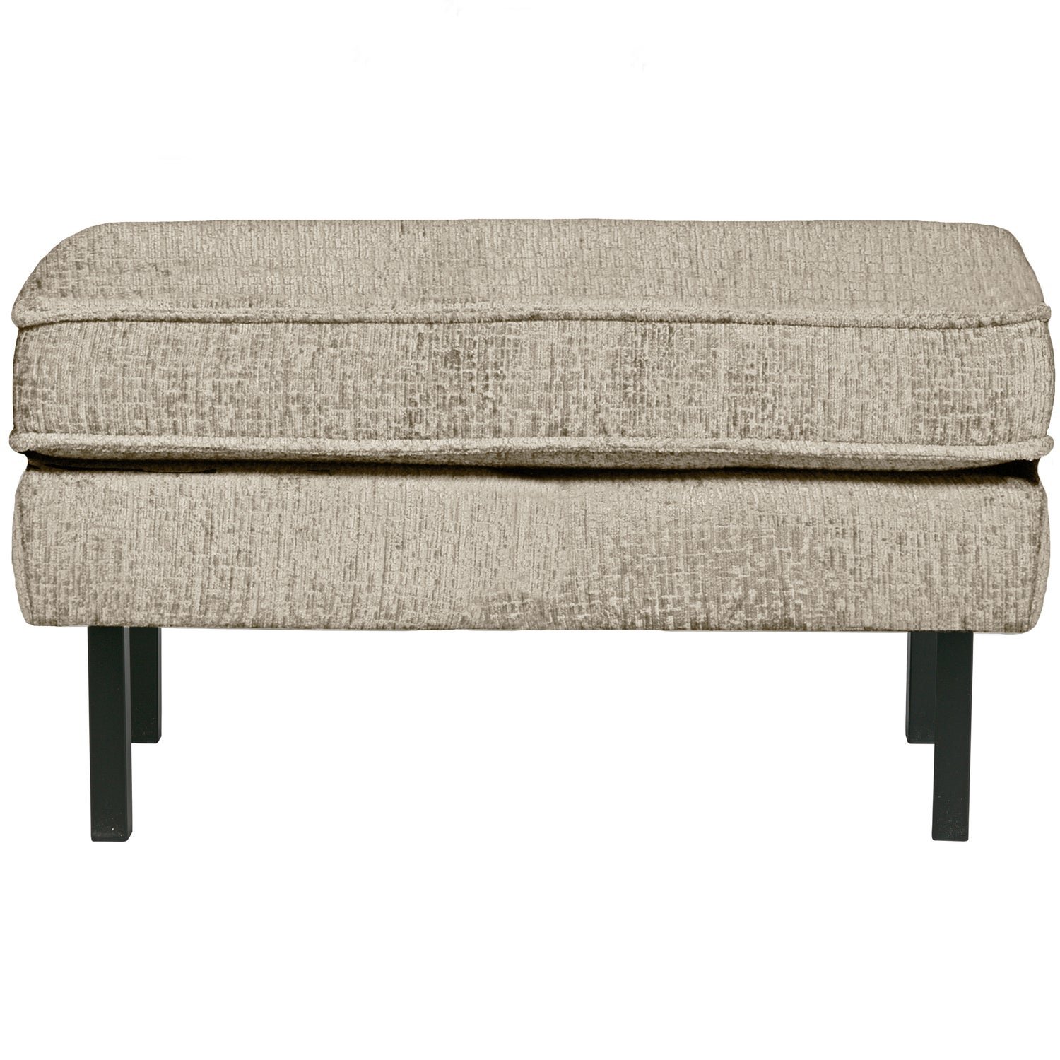 BePureHome Rodeo hocker op poten structure velvet wheatfield Beige|Taupe Hocker