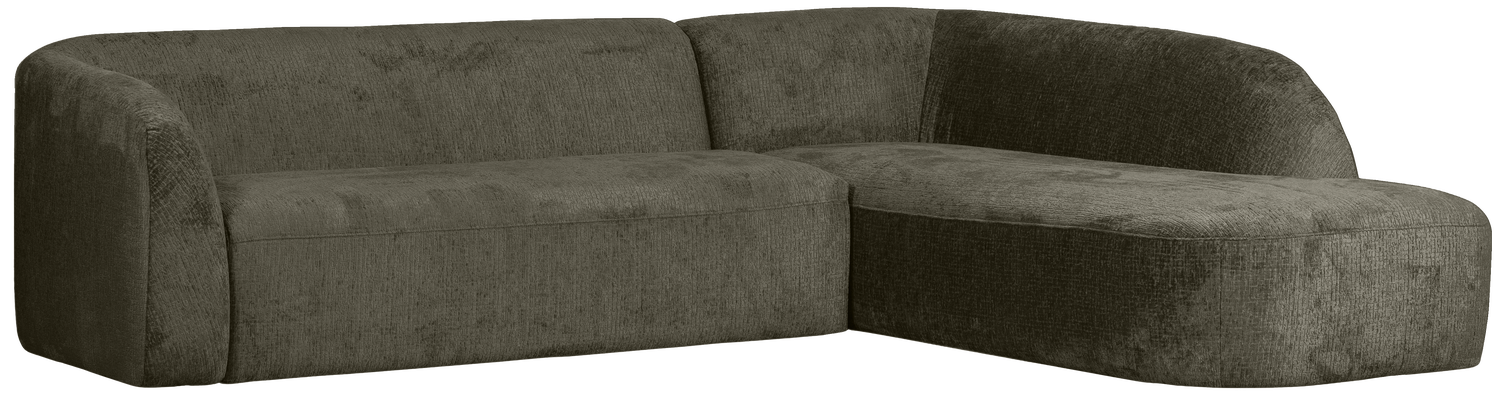 BePureHome Hoekbank Rechts Sloping - Velvet - Frost - 77x274x87|225