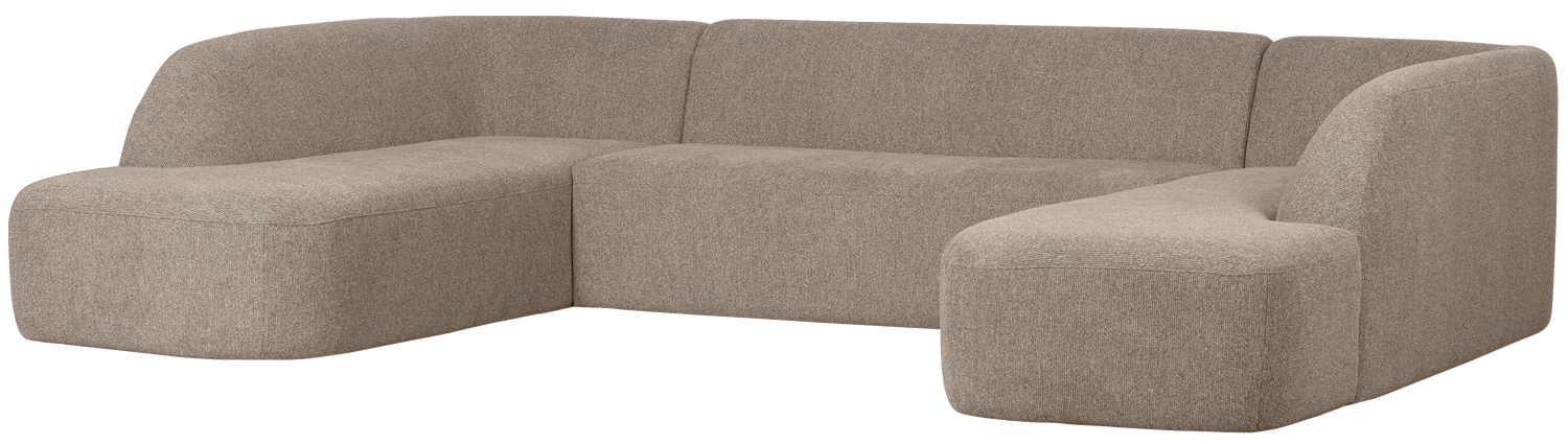 BePureHome Sloping u-vorm naturel melange Naturel Hoekbank