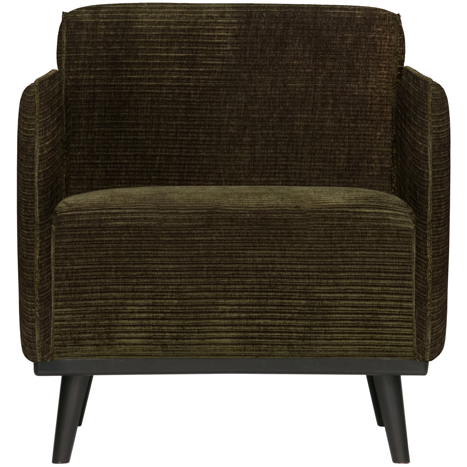 Statement Fauteuil Met Arm Brede Platte Rib - Warm Groen