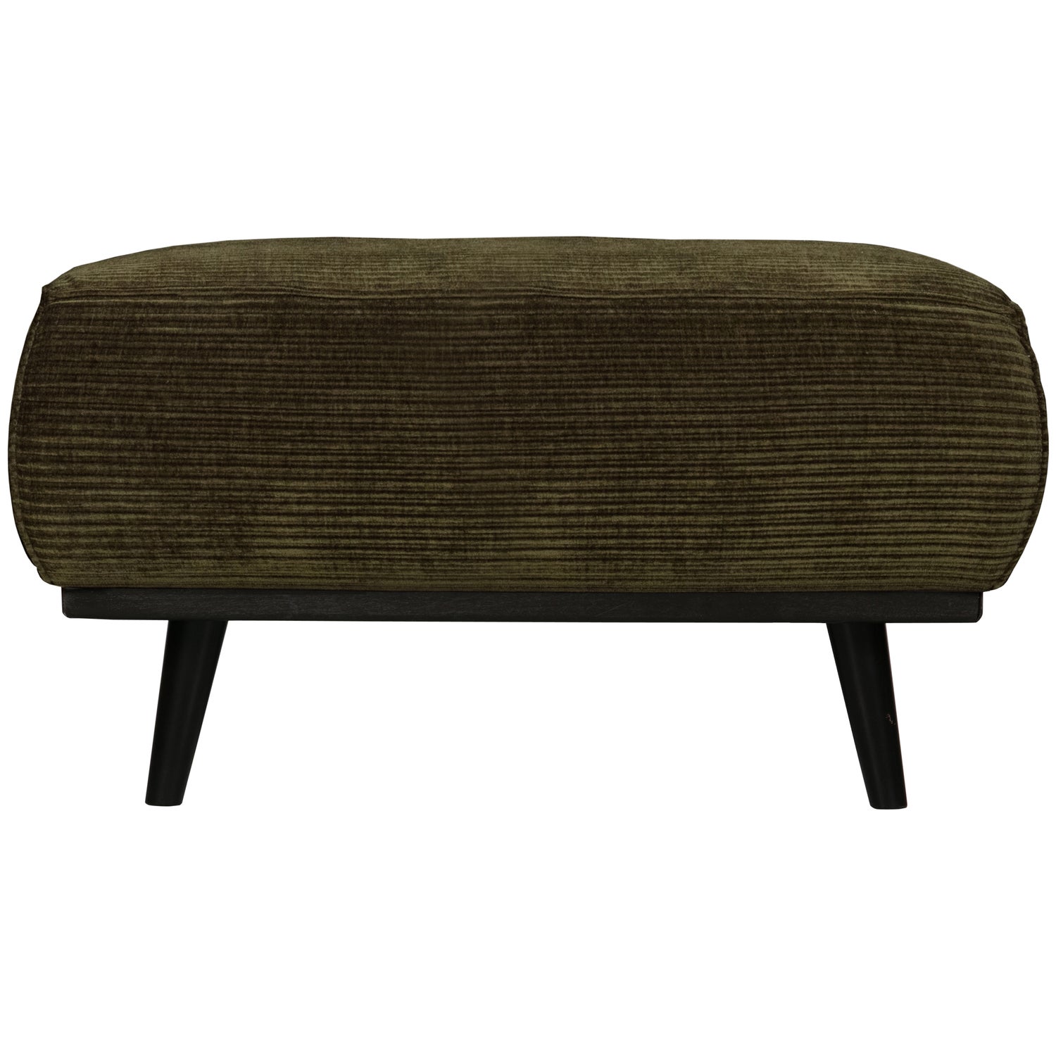 Statement Hocker Brede Platte Rib - Warm Groen 80x55cm