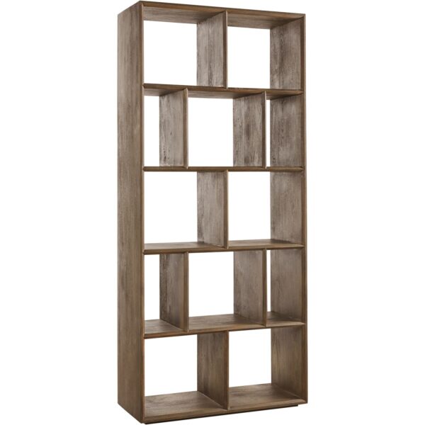 INHOUSE Roomdivider Boldara mangohout Bruin|Naturel Boekenkast