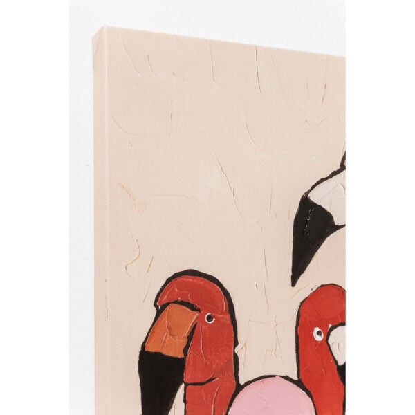 Schilderij Canvas Flamingo Meeting 90x120cm Kare Design Schilderij 60444