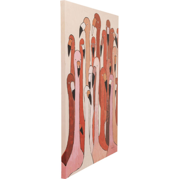 Schilderij Canvas Flamingo Meeting 90x120cm Kare Design Schilderij 60444