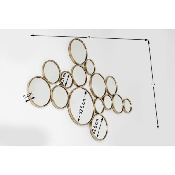 Spiegel Bubbles Brass 138x93cm Kare Design Spiegel 84132