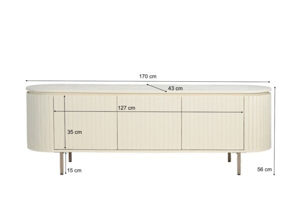 Livingfurn Tv-dressoir Patou 170cm Bruin|Naturel Tv-meubel|Tv-dressoir