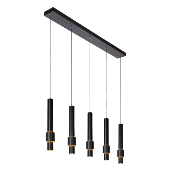 MARGARY Hanglamp LED Dimb. 5x4,2W 2700K - Zwart Lucide Hanglamp 24402/30/30