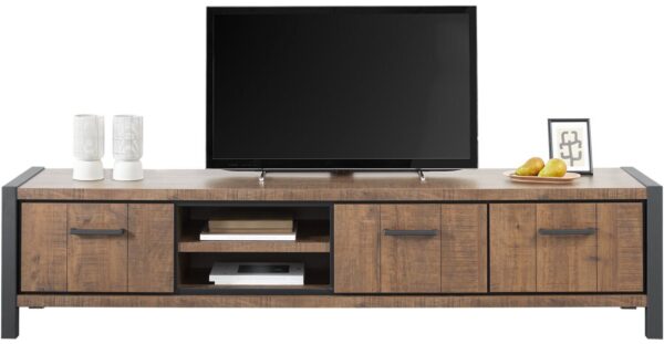 Profijt Meubel Tv-meubel 216cm Mantera dark mango Bruin|Naturel Tv-meubel|Tv-dressoir