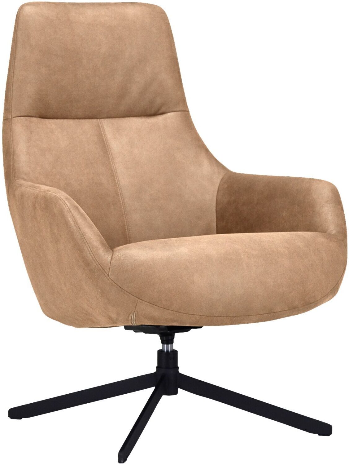 Pronto Wonen Draaifauteuil Vaneze microleder lichtbruin Bruin Draaifauteuil