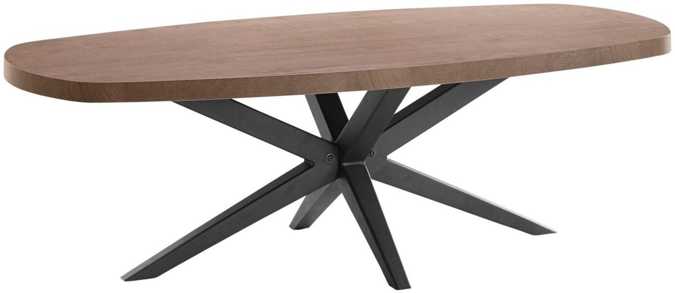 Pronto Wonen Salontafel Mascaro 135x67 cm Deens ovaal dark mango Bruin|Naturel Salontafel