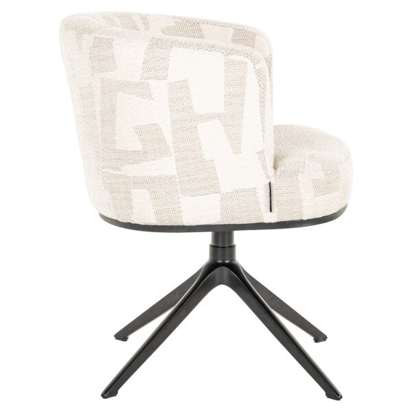 Richmond Interiors Draaifauteuil Cheyenne beige graffic Beige Eetkamerstoel