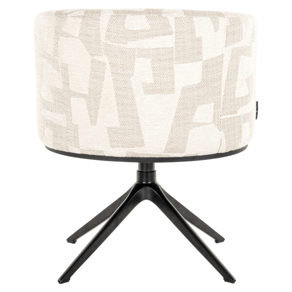 Richmond Interiors Draaifauteuil Cheyenne beige graffic Beige Eetkamerstoel